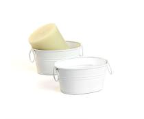 4  mini galvanized oval bowl white by874 1w wholesale metal containers