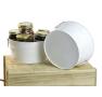 8  round tin tub white by18 1w wholesale metal containers tubs