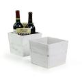 wood square pot deep white pd475 1w handles bowls trays