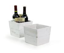 wood square pot deep white pd475 1w handles bowls trays