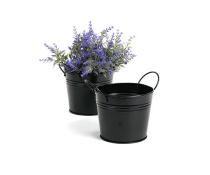 5  tin pot painted black by03 1blk wholesale metal containers pails