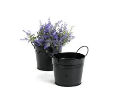 5  tin pot painted black by03 1blk wholesale metal containers pails