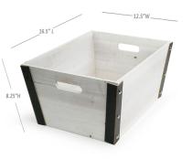 large rect wooden crate white wash black td479 1w handles