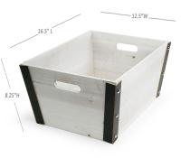 large rect wooden crate white wash black td479 1w handles