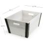 large rect wooden crate white wash black td479 1w handles