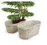 large bamboo peanut shape white wash tray bo418 1w handles