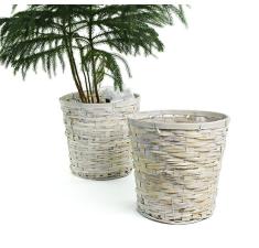 rattan pot cover 8  white wash pr08 1w wholesale