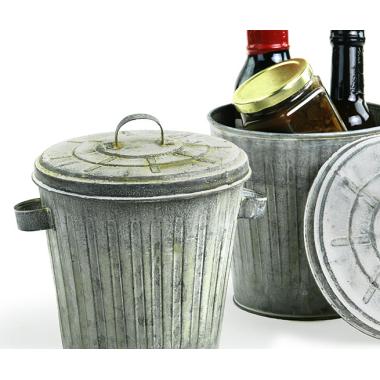 6  tin trash vintage finish by55 1vin wholesale metal containers novelty