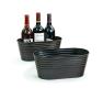 12  tin oval tub brown rust finish by12 1rst wholesale metal containers