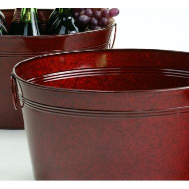 14  tin oval deep tub transparent red by24 1tpr wholesale metal
