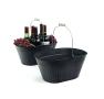 ribbed tin oval shop brushed black by671 1 wholesale metal containers