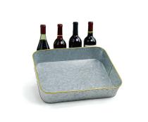 rectangle galvanized tray brass trim ty371 1no wholesale metal containers