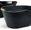 ribbed tin oval shop brushed black by671 1 wholesale metal containers