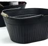 ribbed tin oval shop brushed black by671 1 wholesale metal containers