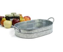 tin oval tray galvanized side handle ty50 1 handles