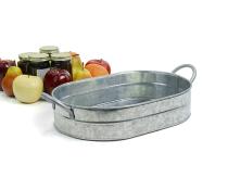 tin oval tray galvanized side handle ty50 1 handles