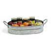 tin oval tray galvanized side handle ty50 1 handles