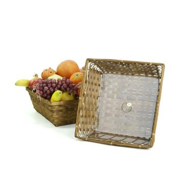 12 inch squre stained bamboo tray to712 1s wholesale basket containers squares