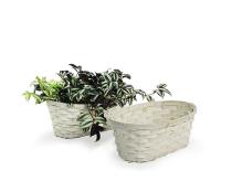 14  bamboo double planter bo771 1w handles bowls trays