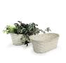 14  bamboo double planter bo771 1w handles bowls trays