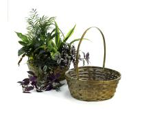 bamboo round 12  shop stained so584 1s wholesale basket containers handled baskets
