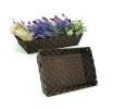 woven strap basket rectangle single dark brown tp88 1lg handles