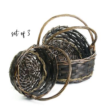 willowwoodchiprope shop set 3 sw391 wholesale basket containers handled baskets