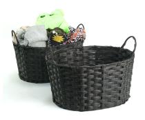 woven oval storage bin dark brown tp121 1dkb handles bowls