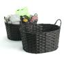 woven oval storage bin dark brown tp121 1dkb handles bowls