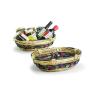 willowwoodchip oval tray green wine braid bw410 1 handles