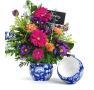 5x4 solid iron metal pot blue paisley by75 1b wholesale containers