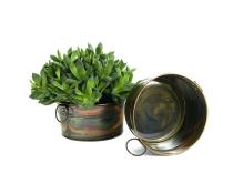 8  round tin tub burnt copper by18 1cbt wholesale metal containers