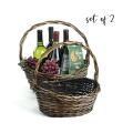 stained willow oval boat shop small set2 sw384 2sm wholesale basket containers