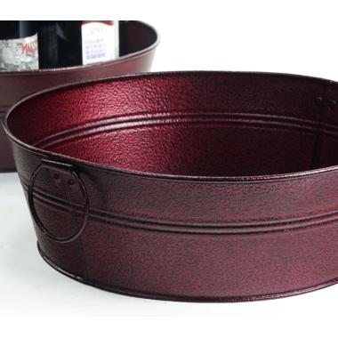 12  galvanized round tub burgundy by22 1bdy wholesale metal containers tubs