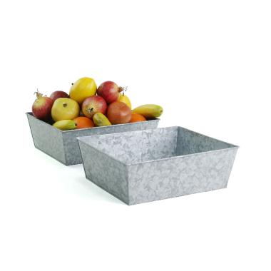 12  square galvanized tray ty52 1 wholesale metal containers rect sq ov