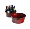 14  tin round bowl translucent red by21 1tpr wholesale metal containers