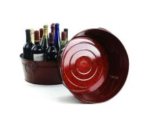 14  tin round bowl translucent red by21 1tpr wholesale metal containers