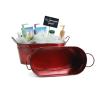 12  oval tin translucent red tub by14 1tpr wholesale metal containers