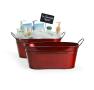 12  oval tin translucent red tub by14 1tr wholesale metal containers