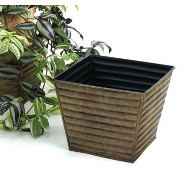 75  ribbed sq tin pot cover brown ty97 1br wholesale