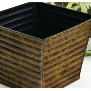 75  ribbed sq tin pot cover brown ty97 1br wholesale