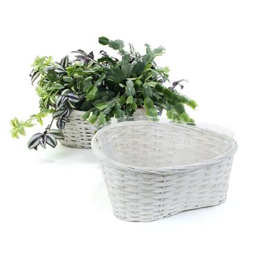 bamboo triangular pot white po03 1w wholesale basket containers covers
