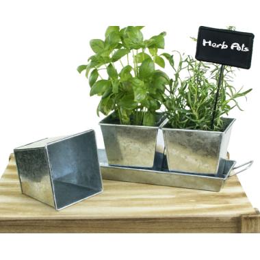 tin herb pot galvanized by42 1 wholesale metal containers pails pots rect