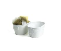 6  tin oval bowl white by876 1w wholesale metal containers mini