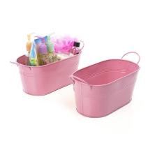 12  oval tin tub pink by14 1lp wholesale metal containers tubs