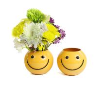 solid iron bowl smiley face golden yellow by207 1 wholesale metal