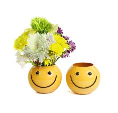 solid iron bowl smiley face golden yellow by207 1 wholesale metal