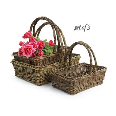 dark willow rectangle basket su51 3 wholesale containers handled baskets large