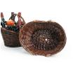 willow oval fld handle boat shape dark brown stained sw624 1