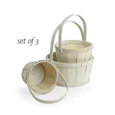 round woodchip set 3 white sd16 3w wholesale basket containers handled